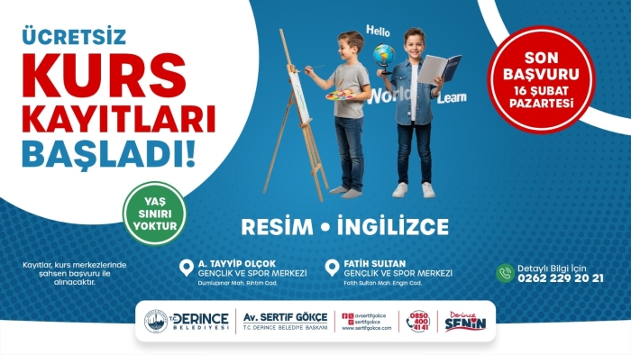 Derince’de Eğitimde Yeni Adım:  Ücretsiz Resim ve İngilizce Kursları